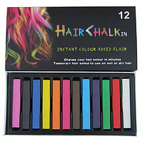 Цветные мелки для волос Hair chalk in (12 шт)