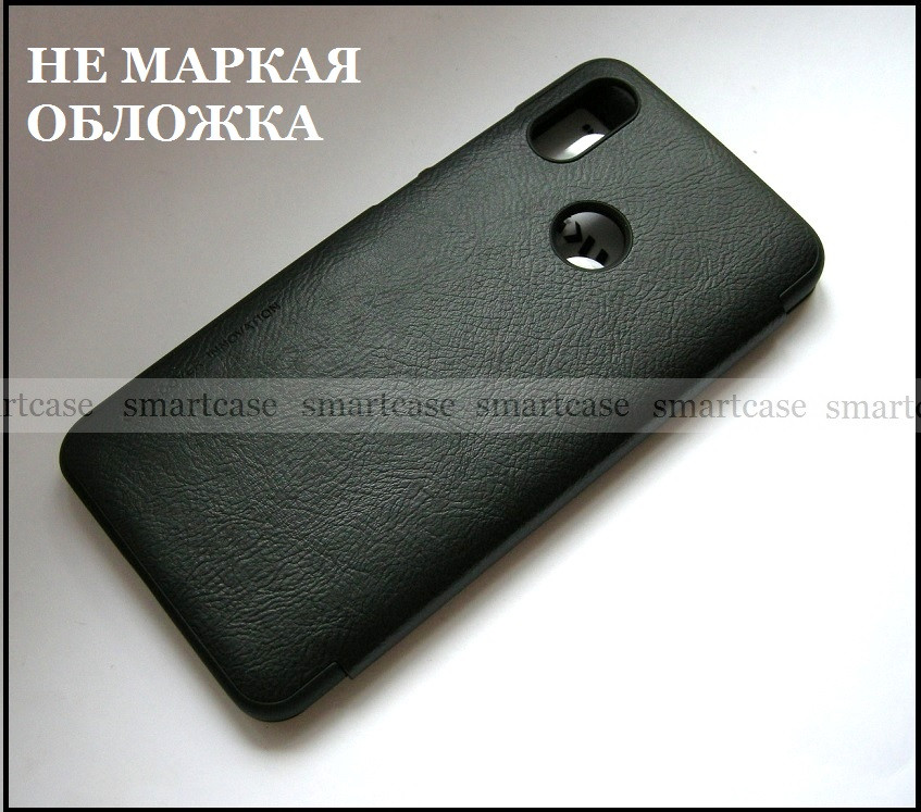 Черный смарт чехол с окошком для Xiaomi MI A2 от Nillkin Qin в коже PU - фото 4 - id-p799736721