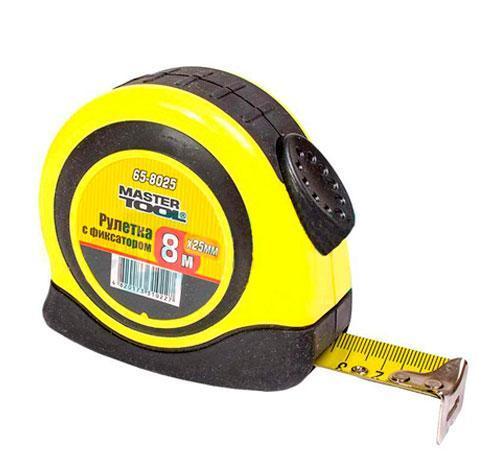 Рулетка з фіксатором 8м х 25мм MasterTool 65-8025