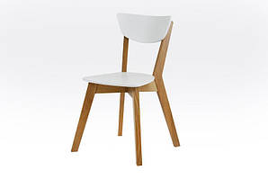 Стілець Рондо (каркас дуб + спинка та сидіння білі)