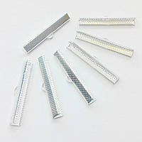 Затискач для стрічок 4 см св. срібло (100 шт.)