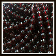 Бусини куля 8 мм колір натуральний гранат (100-108 шт. у нитці)