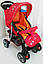 Дитяча коляска Sigma K-038F прогулянкова червона з москітною сіткою, фото 4