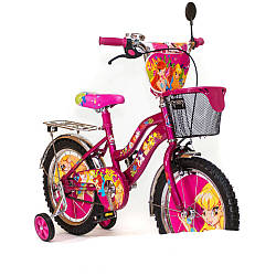 Дитячий велосипед WINX з кошиком 14" мустанг