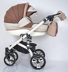 Всесезонна дитяча коляска 2 в 1 "MACAN" White-Brown