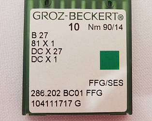 Голки для промислових машин оверлок No 90 GROZ-BECKERT DC 27 (1 голка)