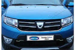 Накладки на решітку `варіант 1` (4 шт., нерж.) - Dacia Sandero 2013+ рр.