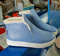 Зимові чоботи уггі зручна жіноча зимове взуття дитяча блакитного кольору з 32 з 41 розмір