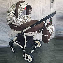 Універсальна дитяча коляска 2 в 1 "AVALON" Brown-flower