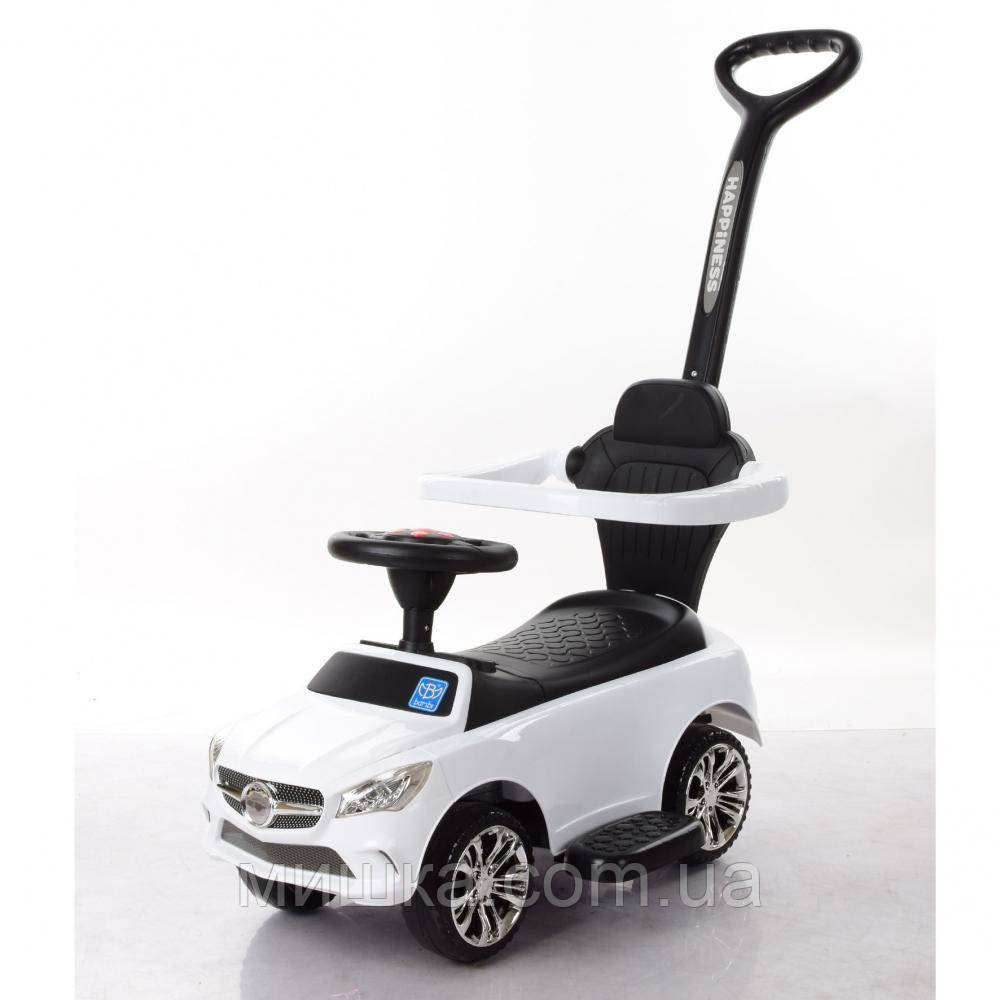 Детская каталка-толокар M 3503C-1 с музыкой и родительской ручкой, белая
