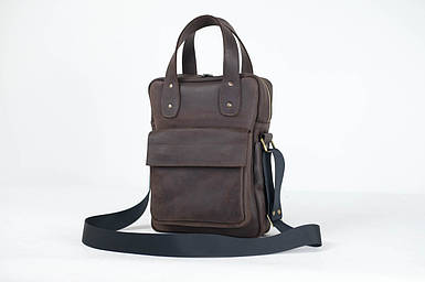 Чоловіча сумка Арнольд з натуральної шкіри колір Шоколад