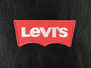 Нашивка Levis 60x26 мм червоне тло білі літери, фото 2