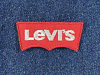 Нашивка Levis 60x26 мм красный фон белые буквы