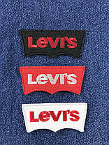 Нашивка Levis 60x26 мм чорний фон червоні літери, фото 4
