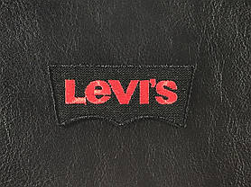 Нашивка Levis 60x26 мм чорний фон червоні літери, фото 3