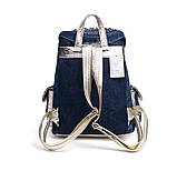 Рюкзак міський жіночий джинсовий зі стразами (синій), фото 5