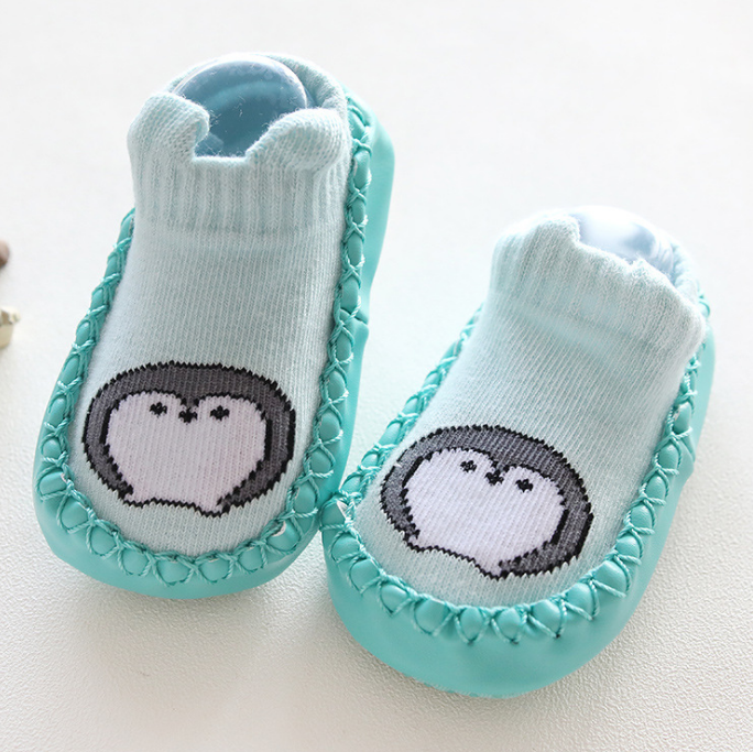 Шкарпетки-тапочки для дому М'ятні з пінгвіном, фото 1