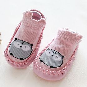 Шкарпетки-тапочки для дому Рожеві з совою