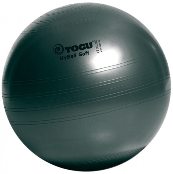 М'яч для фітнесу (фітбол) TOGU Майбол Софт 75см (до 500кг) Темно сірий