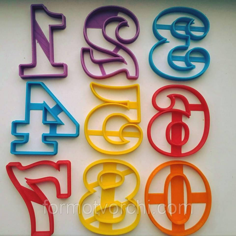 Форми-вирубки для пряників "Набір цифр 10 см"