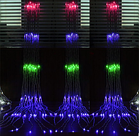 Вулична гірлянда Водоспад 3Х3м, Гірлянда Світловий дощ 400 LED, колір: різнокольоровий