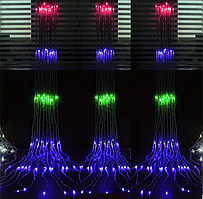Вулична Гірлянда Водоспад 3Х2 м, Світловий дощ 560 LED, різнокольорова