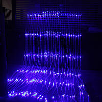 Уличная Гирлянда Водопад 3Х3м, Световой дождь 680 LED, цвет: синий