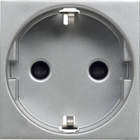 Розетка із заземленням і шторками (срібний) ABB Zenit N2288 PL