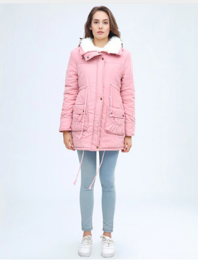 Куртка парку зимова жіноча (рожева), фото 1