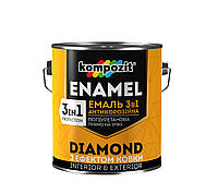 Эмаль антикоррозионная 3 в 1 Kompozit Diamond (черный) 2,5 л