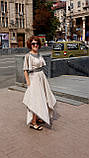 Сучасна лляна максі-сукня з українським орнаментом, фото 3