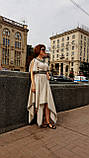 Сучасна лляна максі-сукня з українським орнаментом, фото 5