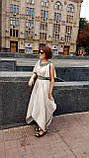 Сучасна лляна максі-сукня з українським орнаментом, фото 2