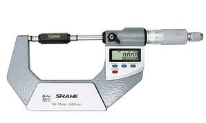 Мікрометр цифровий 50-75mm / 0-1"0.001 (5203-75) в водозащищенном металевому корпусі IP 65 Shahe (mdr_0583)