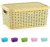 Кошик ротанг 34х24х16,5 см із кришкою та ручками No2 Irak Plastik SP-295