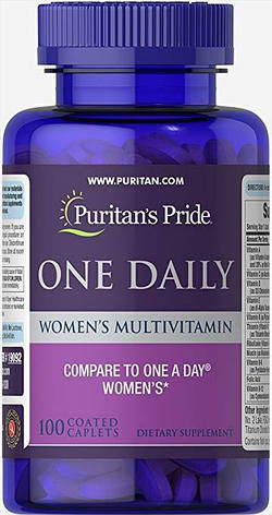 Puritan's Pride One Daily Women's Multivitamin 100 caps, фото 1