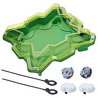 Набор Бейблейд Эволюция Волтраек V3 Сатомб S3 и зеленая арена Beyblade Burst Evolution Star Storm Battle Set