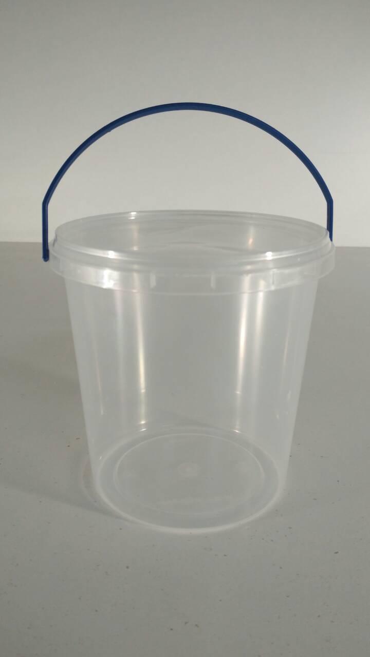 Прозоре пластикове відро для продуктів з кришкою (V=1,1 л), 50 шт/пач