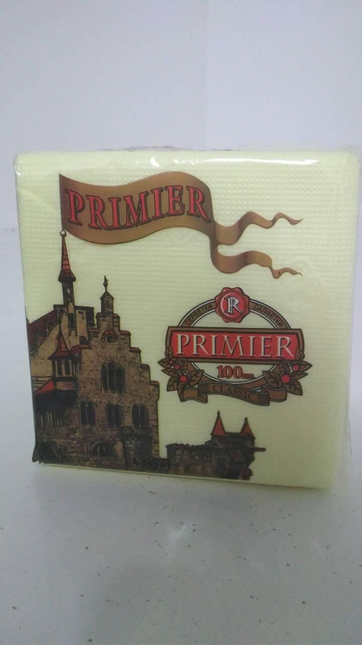 Серветка паперова барна (їдальня) 100арк Прем'єр Жовтий (10 пач.)