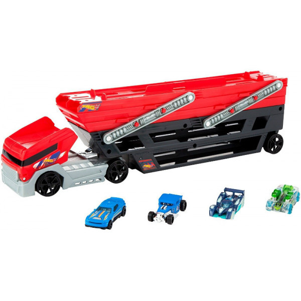 Hot Wheels Великий автовоз перевезення Mega Hauler 4 машинки, фото 1