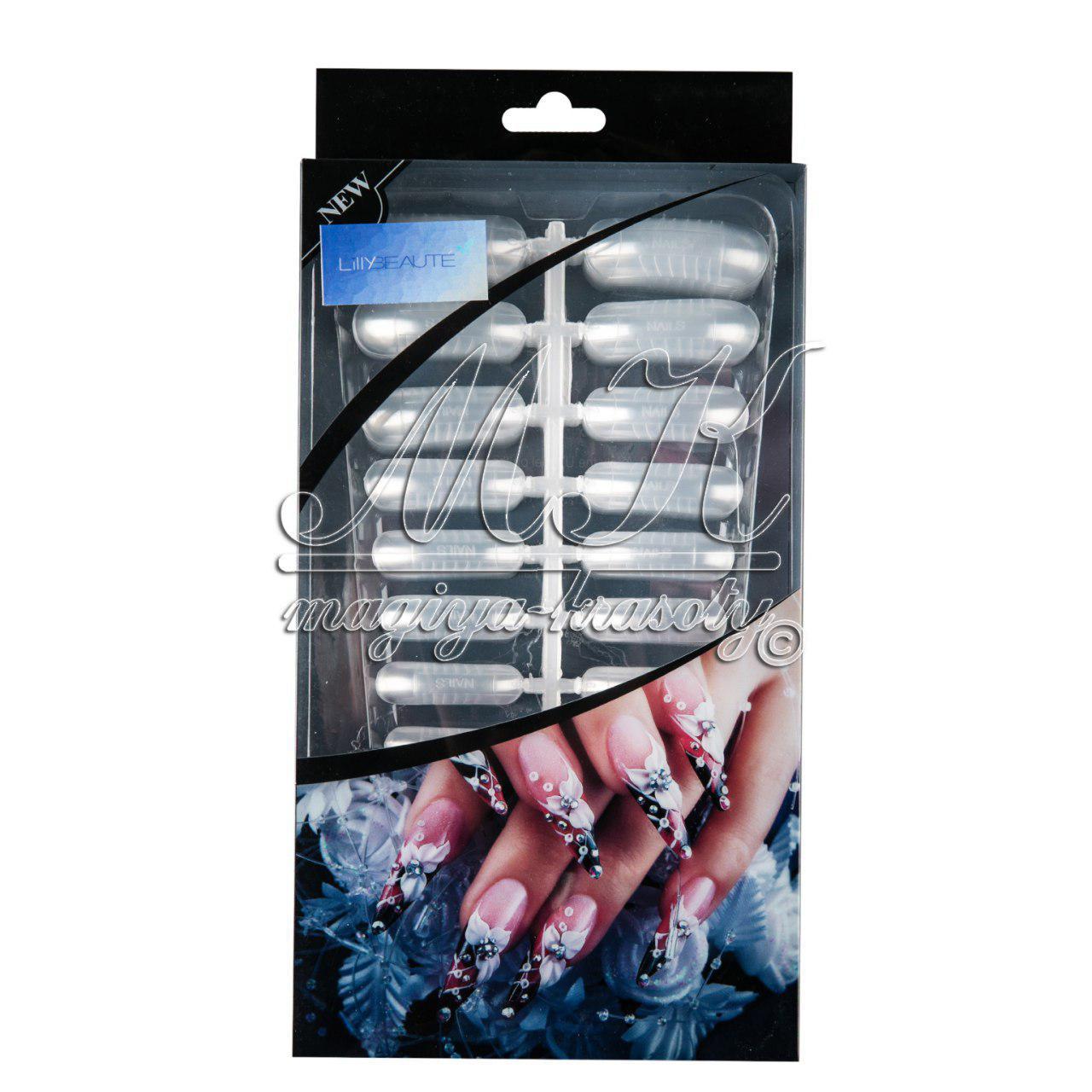 Верхні форми типси для нарощування нігтів полігелем із розміткою
