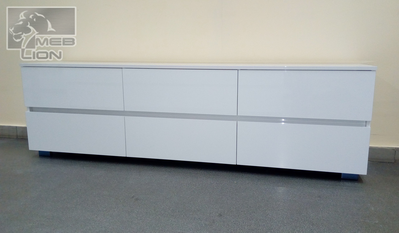 Белая глянцевая тумба под телевизор "Gloss" 2 м., цена 12420 грн - Prom ...