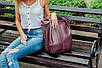 Жіноча шкіряна сумка 04 бордо, фото 6