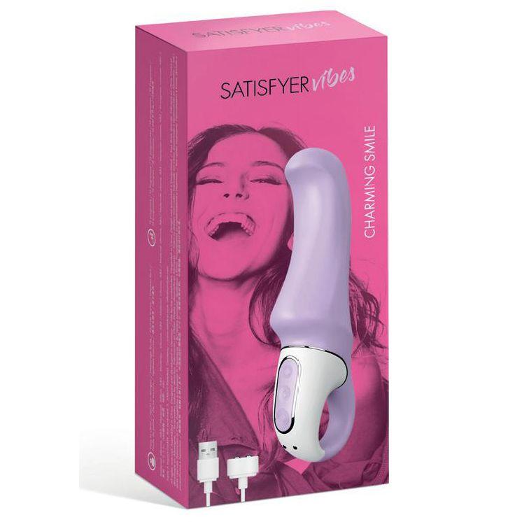 Потужний вібратор Satisfyer Vibes Charming Smile з гнучким стовбуром, литий силікон 777Shop.com.ua