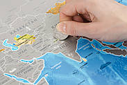 Скретч, що переться, Discovery Map World Silver (в тубусі) на українському, фото 4
