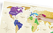 Скретч-мапа світу Travel Map Gold (російський язичок) у тубусі, фото 3