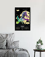 Стиральна скретч-мапа Європи Travel Map Black Europe (англійська мова) у тубусі, фото 7