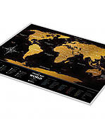 Стиральна скретч-мапа світу Travel Map Black World (англійська мова) у тубусі, фото 4