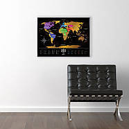 Стиральна скретч-мапа світу Travel Map Black World (англійська мова) у тубусі, фото 7