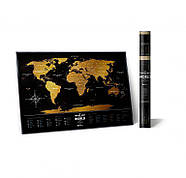 Стиральна скретч-мапа світу Travel Map Black World (англійська мова) у тубусі, фото 9